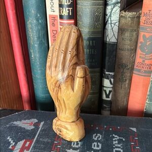 Handcrafted Wooden Prayer Hands Sculpture
